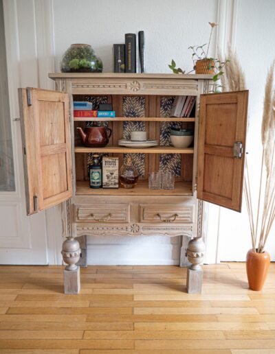 buffet relooké papier peint et peinture