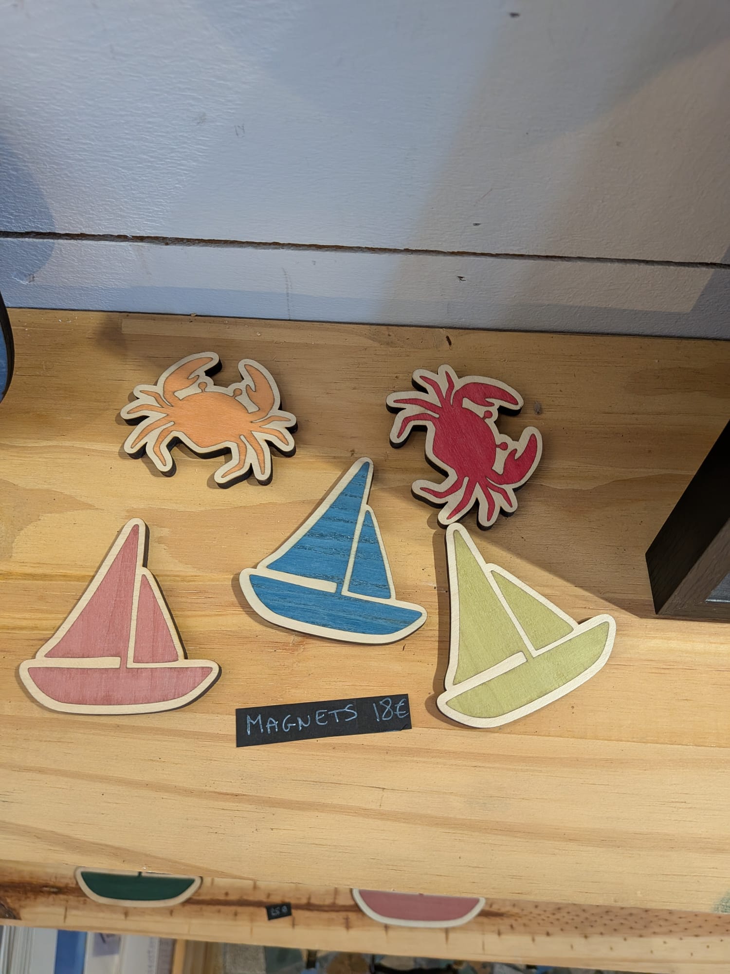 Magnets frigo en bois marquetrie